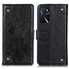 Handytasche Stand Schutzhülle Flip Leder Hülle K06Z für Oppo A54s Schwarz