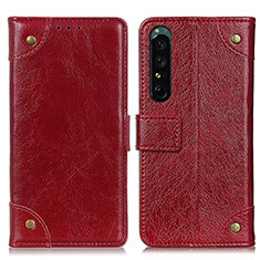 Handytasche Stand Schutzhülle Flip Leder Hülle K06Z für Sony Xperia 1 IV Rot