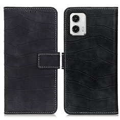 Handytasche Stand Schutzhülle Flip Leder Hülle K07Z für Motorola Moto G73 5G Schwarz