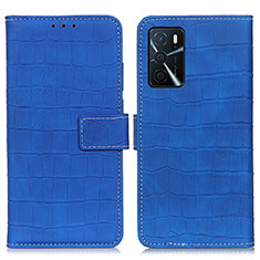 Handytasche Stand Schutzhülle Flip Leder Hülle K07Z für Oppo A16 Blau