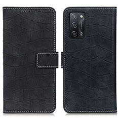 Handytasche Stand Schutzhülle Flip Leder Hülle K07Z für Oppo A55 5G Schwarz