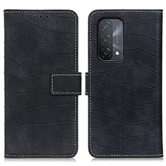 Handytasche Stand Schutzhülle Flip Leder Hülle K07Z für Oppo A74 5G Schwarz