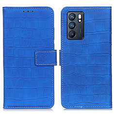 Handytasche Stand Schutzhülle Flip Leder Hülle K07Z für Oppo Reno6 5G Blau