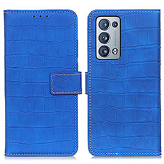 Handytasche Stand Schutzhülle Flip Leder Hülle K07Z für Oppo Reno6 Pro+ Plus 5G Blau