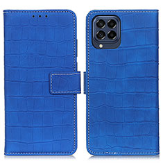 Handytasche Stand Schutzhülle Flip Leder Hülle K07Z für Samsung Galaxy M53 5G Blau