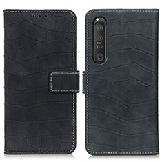 Handytasche Stand Schutzhülle Flip Leder Hülle K07Z für Sony Xperia 1 III Schwarz