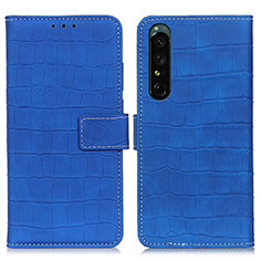 Handytasche Stand Schutzhülle Flip Leder Hülle K07Z für Sony Xperia 1 IV Blau