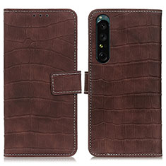 Handytasche Stand Schutzhülle Flip Leder Hülle K07Z für Sony Xperia 1 IV Braun