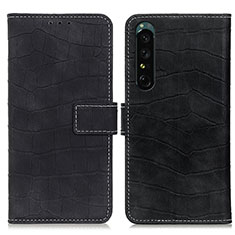 Handytasche Stand Schutzhülle Flip Leder Hülle K07Z für Sony Xperia 1 IV Schwarz