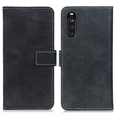 Handytasche Stand Schutzhülle Flip Leder Hülle K07Z für Sony Xperia 10 III Schwarz