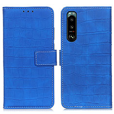 Handytasche Stand Schutzhülle Flip Leder Hülle K07Z für Sony Xperia 5 III Blau