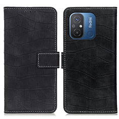 Handytasche Stand Schutzhülle Flip Leder Hülle K07Z für Xiaomi Redmi 12C 4G Schwarz