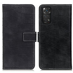 Handytasche Stand Schutzhülle Flip Leder Hülle K07Z für Xiaomi Redmi Note 11 4G (2022) Schwarz