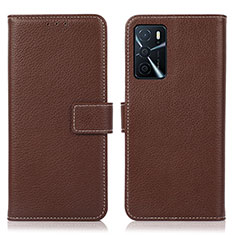 Handytasche Stand Schutzhülle Flip Leder Hülle K08Z für Oppo A54s Braun