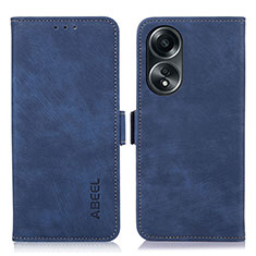 Handytasche Stand Schutzhülle Flip Leder Hülle K08Z für Oppo A58 4G Blau