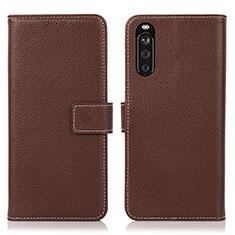 Handytasche Stand Schutzhülle Flip Leder Hülle K08Z für Sony Xperia 10 III Braun