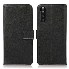 Handytasche Stand Schutzhülle Flip Leder Hülle K08Z für Sony Xperia 10 III Lite Schwarz