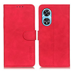 Handytasche Stand Schutzhülle Flip Leder Hülle K09Z für Oppo A58x 5G Rot