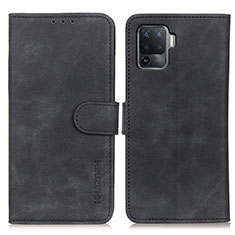 Handytasche Stand Schutzhülle Flip Leder Hülle K09Z für Oppo F19 Pro Schwarz