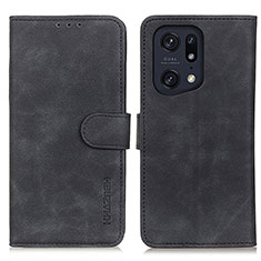 Handytasche Stand Schutzhülle Flip Leder Hülle K09Z für Oppo Find X5 Pro 5G Schwarz