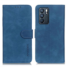 Handytasche Stand Schutzhülle Flip Leder Hülle K09Z für Oppo Reno6 5G Blau