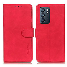 Handytasche Stand Schutzhülle Flip Leder Hülle K09Z für Oppo Reno6 5G Rot