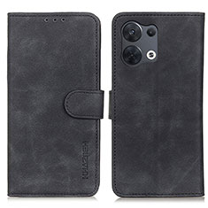 Handytasche Stand Schutzhülle Flip Leder Hülle K09Z für Oppo Reno8 Pro+ Plus 5G Schwarz