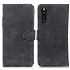 Handytasche Stand Schutzhülle Flip Leder Hülle K09Z für Sony Xperia 10 III Schwarz