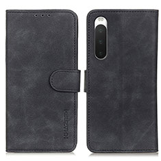 Handytasche Stand Schutzhülle Flip Leder Hülle K09Z für Sony Xperia 10 IV Schwarz