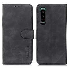 Handytasche Stand Schutzhülle Flip Leder Hülle K09Z für Sony Xperia 5 III Schwarz