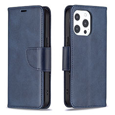 Handytasche Stand Schutzhülle Flip Leder Hülle L01 für Apple iPhone 13 Pro Blau