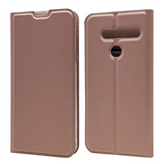 Handytasche Stand Schutzhülle Flip Leder Hülle L01 für LG G8 ThinQ Rosegold