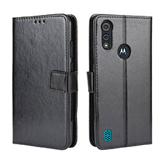 Handytasche Stand Schutzhülle Flip Leder Hülle L01 für Motorola Moto E6s (2020) Schwarz