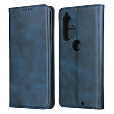 Handytasche Stand Schutzhülle Flip Leder Hülle L01 für Motorola Moto Edge Plus Blau