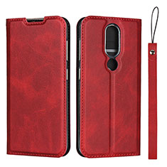 Handytasche Stand Schutzhülle Flip Leder Hülle L01 für Nokia 4.2 Rot