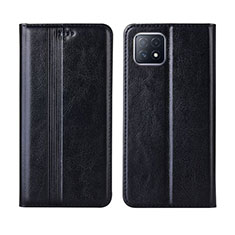 Handytasche Stand Schutzhülle Flip Leder Hülle L01 für Oppo A72 5G Schwarz