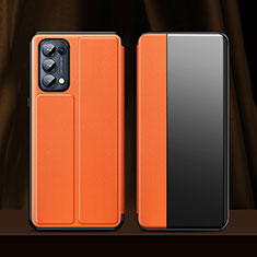 Handytasche Stand Schutzhülle Flip Leder Hülle L01 für Oppo Reno5 Pro 5G Orange