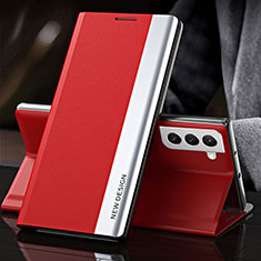 Handytasche Stand Schutzhülle Flip Leder Hülle L01 für Samsung Galaxy S21 Plus 5G Rot