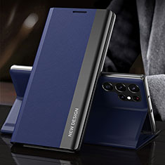Handytasche Stand Schutzhülle Flip Leder Hülle L01 für Samsung Galaxy S23 Ultra 5G Blau