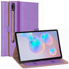 Handytasche Stand Schutzhülle Flip Leder Hülle L01 für Samsung Galaxy Tab S6 10.5 SM-T860 Violett