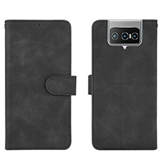 Handytasche Stand Schutzhülle Flip Leder Hülle L01Z für Asus ZenFone 8 Flip ZS672KS Schwarz