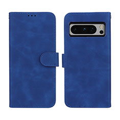 Handytasche Stand Schutzhülle Flip Leder Hülle L01Z für Google Pixel 8 Pro 5G Blau