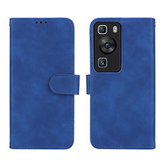 Handytasche Stand Schutzhülle Flip Leder Hülle L01Z für Huawei P60 Pro Blau