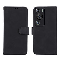 Handytasche Stand Schutzhülle Flip Leder Hülle L01Z für Huawei P60 Pro Schwarz