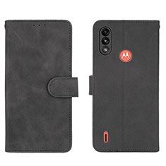 Handytasche Stand Schutzhülle Flip Leder Hülle L01Z für Motorola Moto E7 Power Schwarz