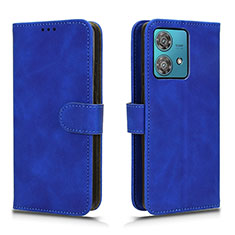 Handytasche Stand Schutzhülle Flip Leder Hülle L01Z für Motorola Moto Edge 40 Neo 5G Blau