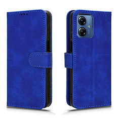 Handytasche Stand Schutzhülle Flip Leder Hülle L01Z für Motorola Moto G14 Blau