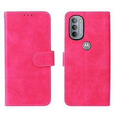 Handytasche Stand Schutzhülle Flip Leder Hülle L01Z für Motorola Moto G31 Pink