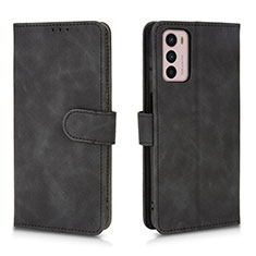 Handytasche Stand Schutzhülle Flip Leder Hülle L01Z für Motorola Moto G42 Schwarz