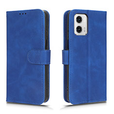 Handytasche Stand Schutzhülle Flip Leder Hülle L01Z für Motorola Moto G73 5G Blau